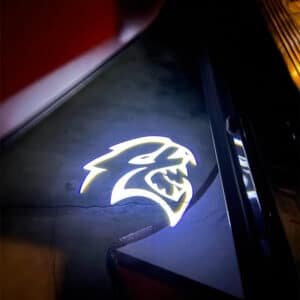 Dodge White Hellcat Door Lights