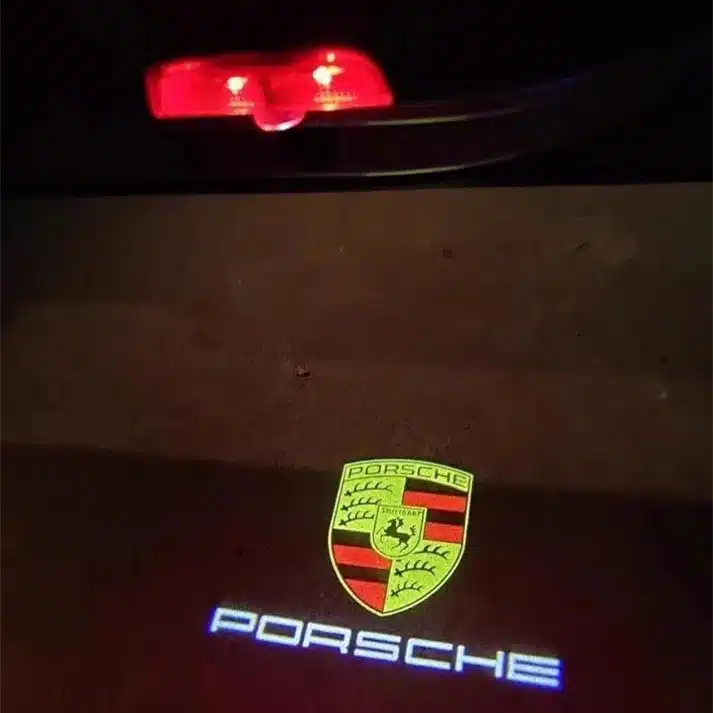 Porsche Door Lights Under the ground at night