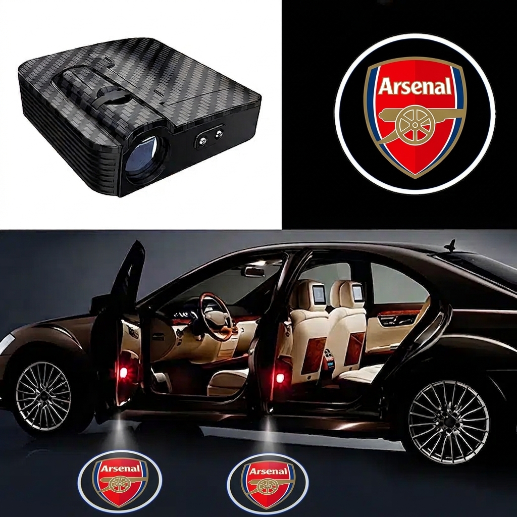 Arsenal Car Door Lights Project on ground