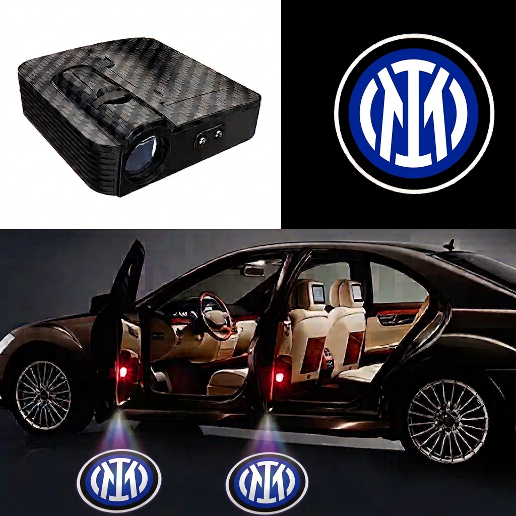 Inter Milan Car Door Light — LED Ghost Shadow Nerazzurri Crest Logo Projector