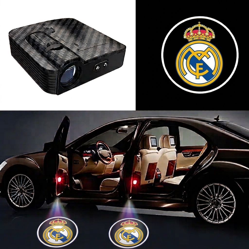 Real Madrid Car Door Light — LED Ghost Shadow Los Blancos Royal Crest Projector