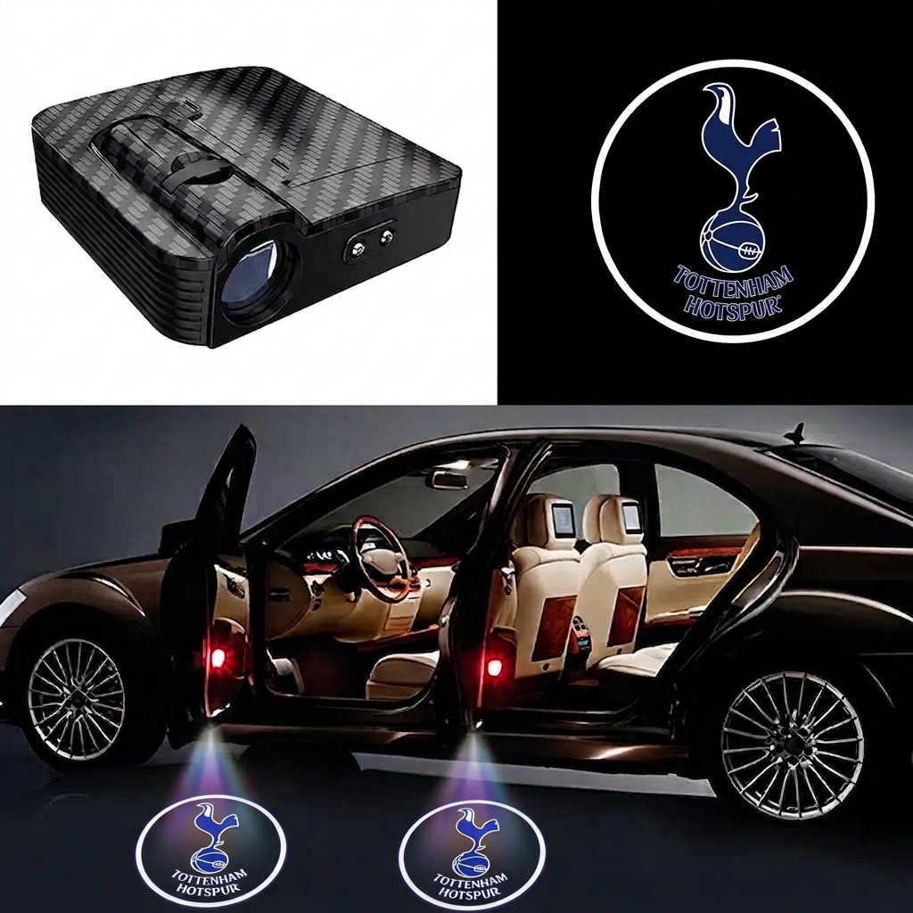 Tottenham Hotspur Car Door Light — LED Ghost Shadow Spurs Cockerel Badge Projector